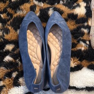 Used Birdies Stylish Blue Suede Women's Flats